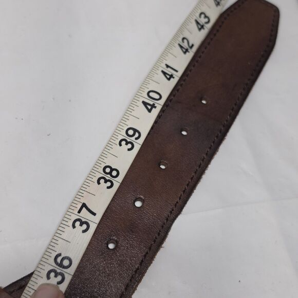 Linea Pelle Vintage Collection Brown Leather & Beige Stretch Belt Women\'s S/M main image 5